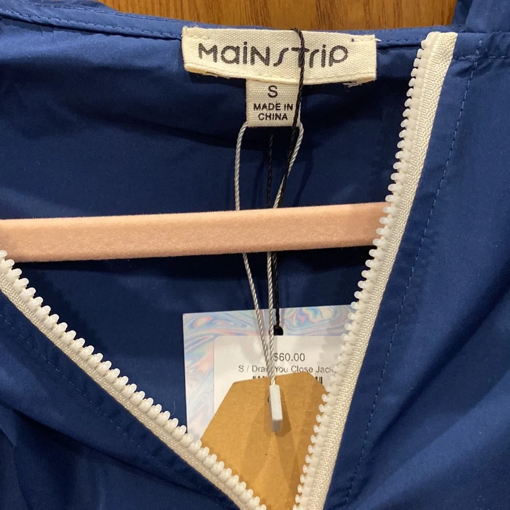 NWT Main Strip Deep Blue Zip-Up Jacket size small - Picture 2 of 5